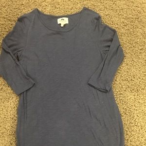 Blue 3/4 sleeve t-shirt dress